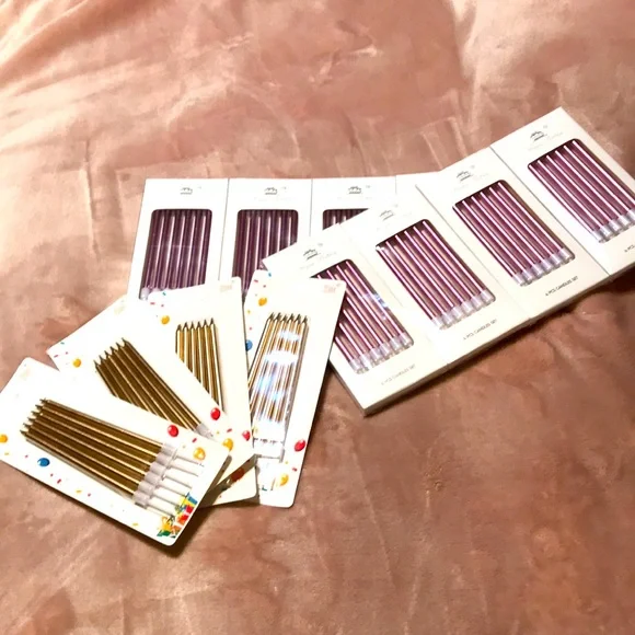 Candles-Long Thin Cake/Cupcake Candles Total 72 - Picture 1 of 13